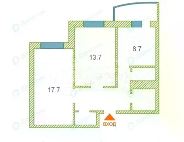 Продается 2-комн. квартира, 56,7 м²