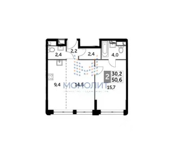 Продается 2-комн. квартира, 51 м²