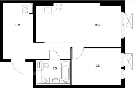 Продается 2-комн. квартира, 43,8 м²