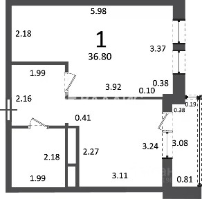 Продается 1-комн. квартира, 36,8 м²