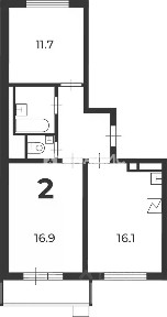 Продается 2-комн. квартира, 56,5 м²