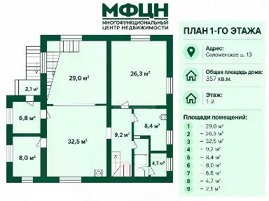 Продается 3-этажный дом, 357,4 м²