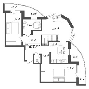 Продается 4-комн. квартира, 194,9 м²