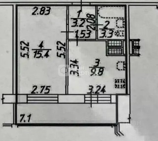 Продается 1-комн. квартира, 31,7 м²