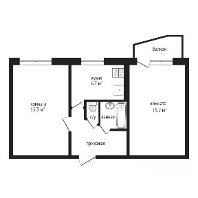 Продается 2-комн. квартира, 44,5 м²