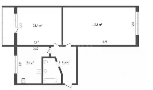 Продается 2-комн. квартира, 43,9 м²