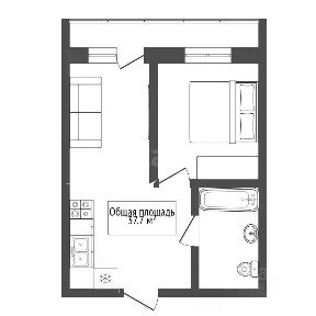 Продается 2-комн. квартира, 37,7 м²