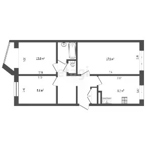 Продается 3-комн. квартира, 62,6 м²