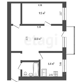 Продается 2-комн. квартира, 42,2 м²