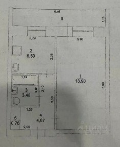 Продается 1-комн. квартира, 34,3 м²