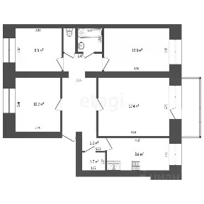 Продается 4-комн. квартира, 74,5 м²