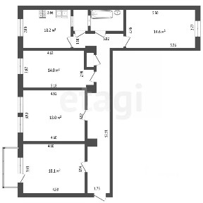 Продается 2/3 квартиры, 102,4/10,2 м²