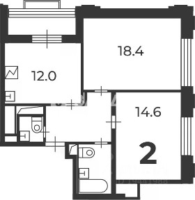 Продается 2-комн. квартира, 57,3 м²