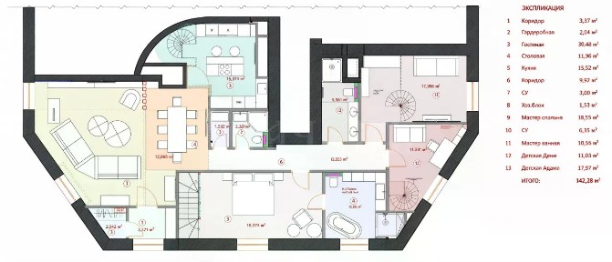 Продаются многокомнатные апартаменты, 219,7 м²