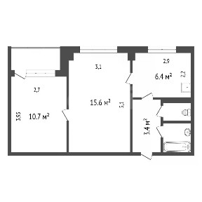 Продается 2-комн. квартира, 39,4 м²