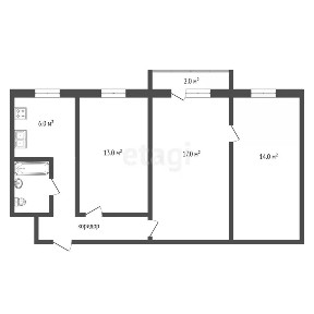Продается 3-комн. квартира, 56,7 м²