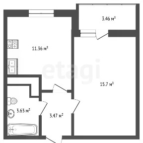 Продается 2-комн. квартира, 34,1 м²