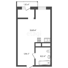Продается 1-комн. квартира, 26,3 м²