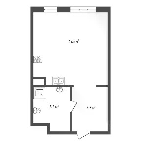 Продается студия, 23,8 м²