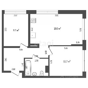Продается 2-комн. квартира, 54,4 м²