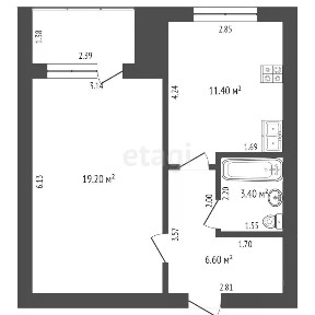 Продается 1-комн. квартира, 43,2 м²
