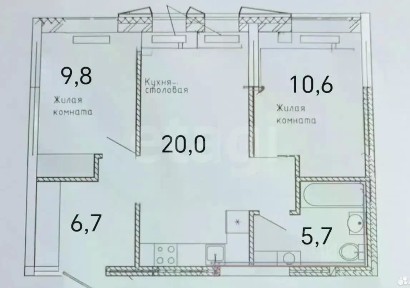 Продается 2-комн. квартира, 52,8 м²