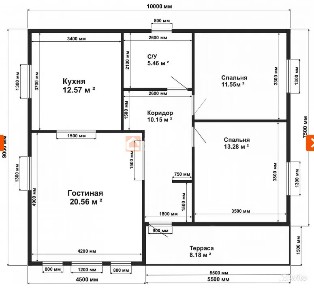 Продается 1-этажный дом, 90 м²