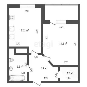 Продается 1-комн. квартира, 44 м²