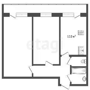 Продается 2-комн. квартира, 54,2 м²