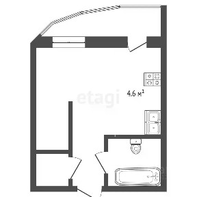 Продается 1-комн. квартира, 53,1 м²