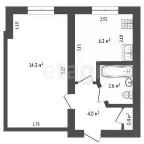 Продается 1-комн. квартира, 27,6 м²