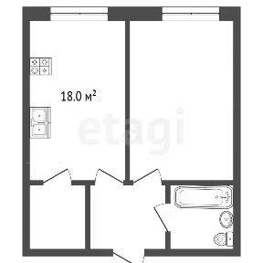 Продается 1-комн. квартира, 40,6 м²