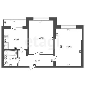Продается 2-комн. квартира, 60,3 м²