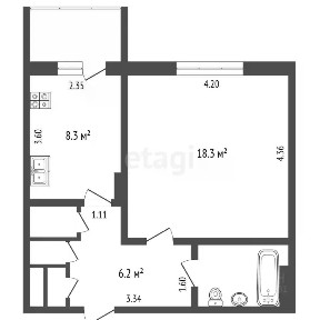 Продается 1-комн. квартира, 37,4 м²