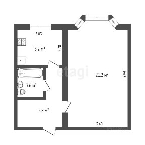 Продается 1-комн. квартира, 39,1 м²