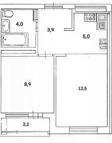 Продается 2-комн. квартира, 34,3 м²