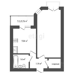 Продается 1-комн. квартира, 40,6 м²