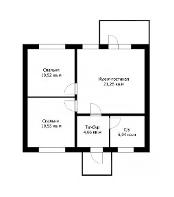 Продается 1-этажный дом, 52 м²