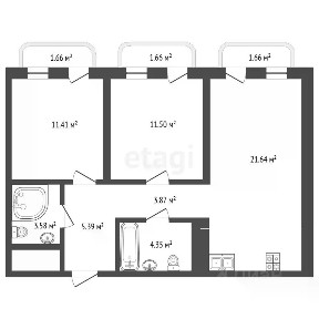 Продается 2-комн. квартира, 61,7 м²
