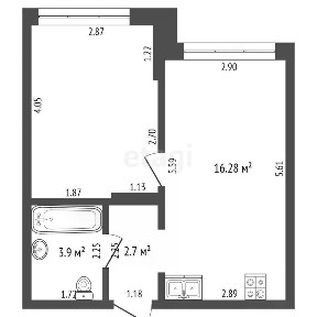 Продается 1-комн. квартира, 34,7 м²