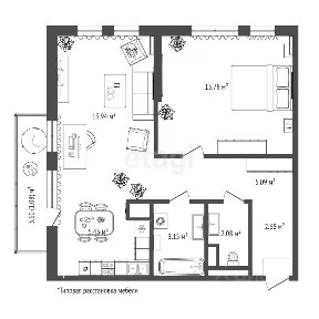 Продается 1-комн. квартира, 45,3 м²