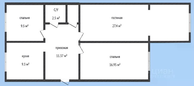 Сдается 3-комн. квартира, 78 м²