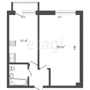 Продается 1-комн. квартира, 34,9 м²