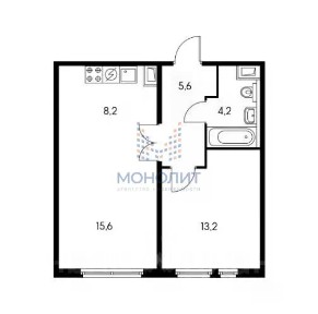 Продается 2-комн. квартира, 45,8 м²