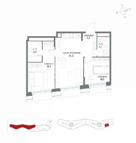 Продается 2-комн. квартира, 66,3 м²