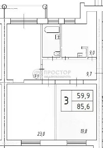 Продается 3-комн. квартира, 85,6 м²