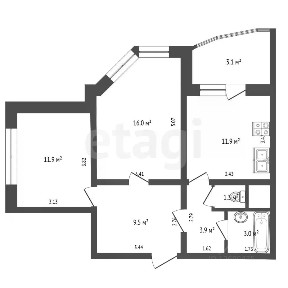 Продается 2-комн. квартира, 60,6 м²