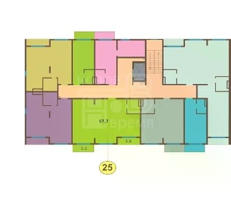 Продается квартира свободной планировки, 67,7 м²