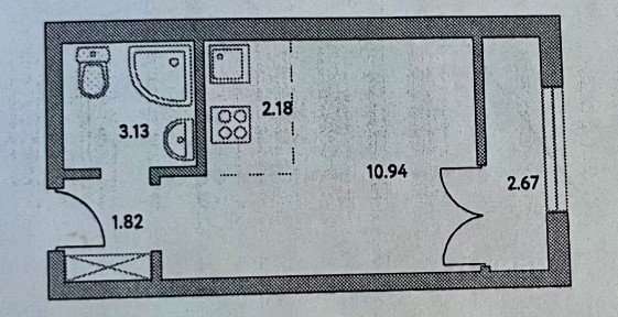 Продается студия, 21 м²