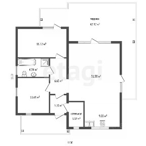 Продается 1-этажный дом, 98 м²